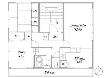 シャルム荻窪 401(2LDK/4階)の間取り写真