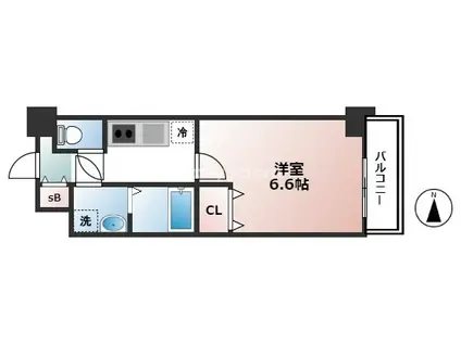 アリビオ江坂垂水町(1K/6階)の間取り写真