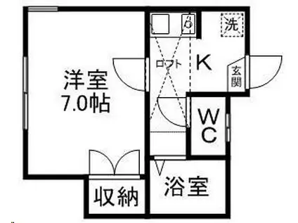 コーポ泉(1K/2階)の間取り写真