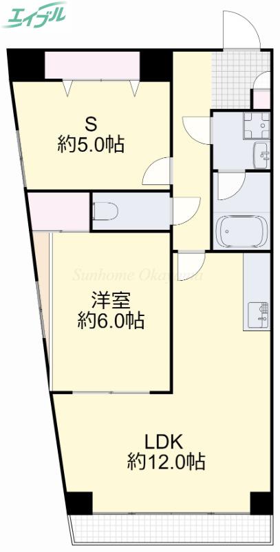 上杉第3ビル野田(2LDK/3階)の間取り写真