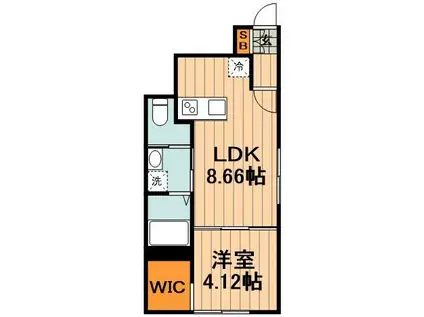 PONTE蓮根(1LDK/1階)の間取り写真