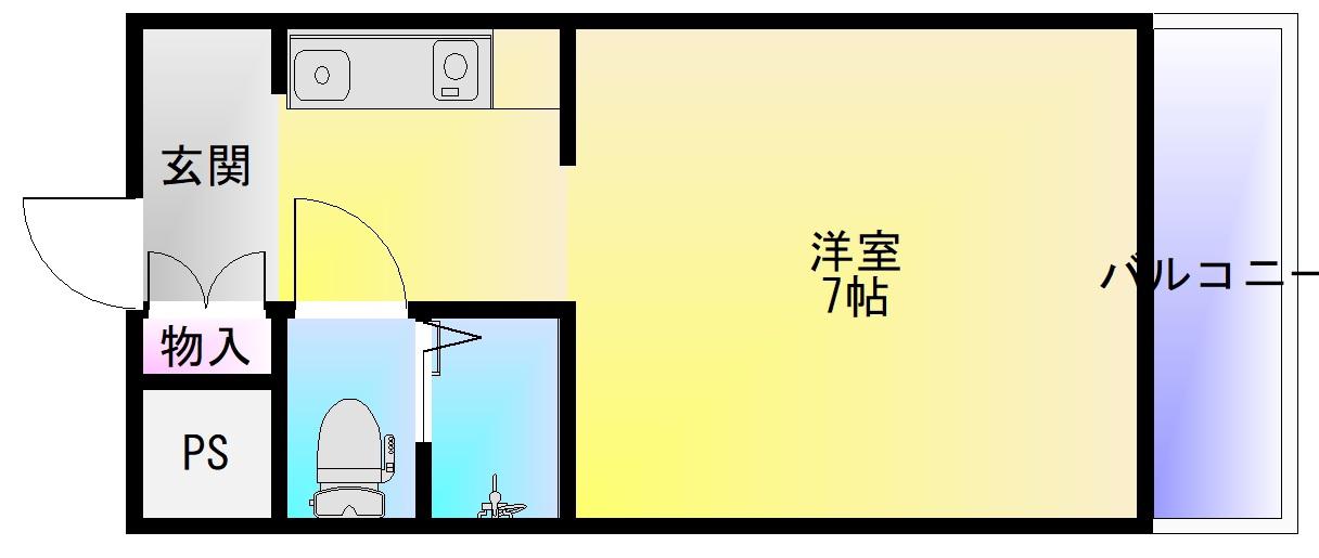 モリタハイツ(1K/3階)の間取り写真