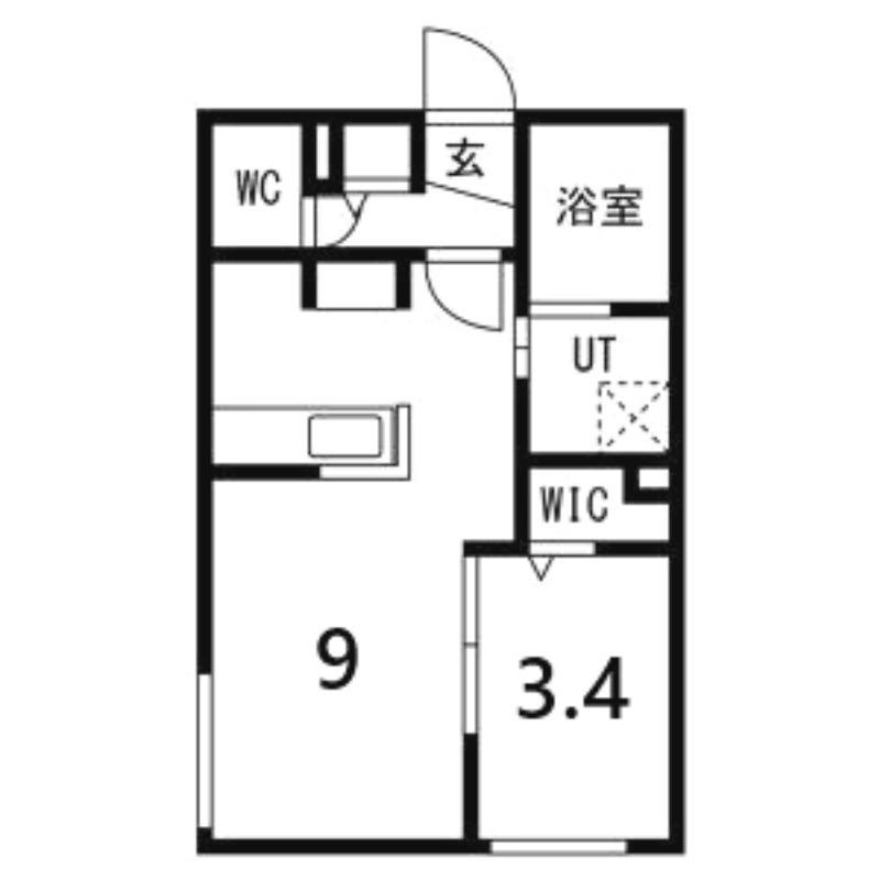 PARTENZA(1LDK/3階)の間取り写真