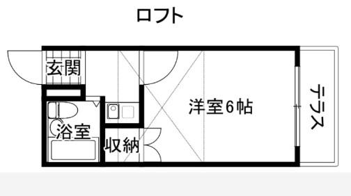 ジョイパレス新在家(1K/2階)の間取り写真