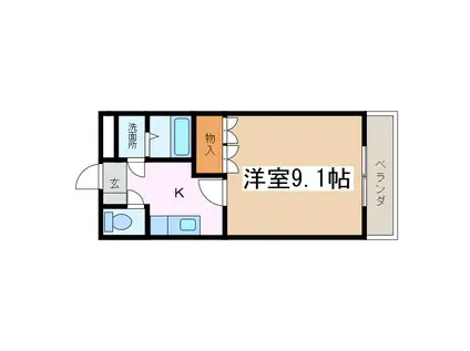 シリウス(1K/1階)の間取り写真