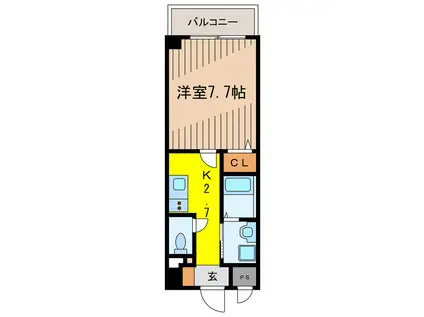 グランドコート おおひら(1K/4階)の間取り写真