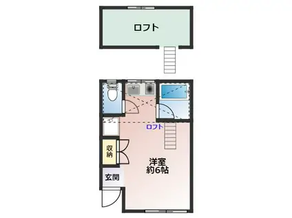 ステイ白梅(ワンルーム/1階)の間取り写真