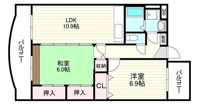 パル・あじさい(2LDK/1階)の間取り写真