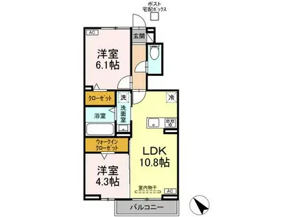 D-ROOM S(2LDK/1階)の間取り写真