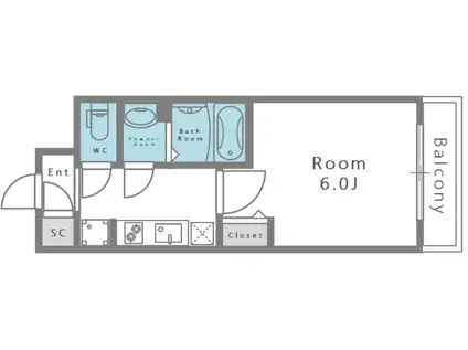 アドバンス大阪セレーノ(1K/13階)の間取り写真