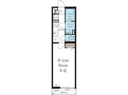 リブリ・カーサシエテ(1K/1階)の間取り写真