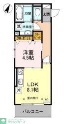 フラッシングメドウ狭山(1LDK/2階)の間取り写真