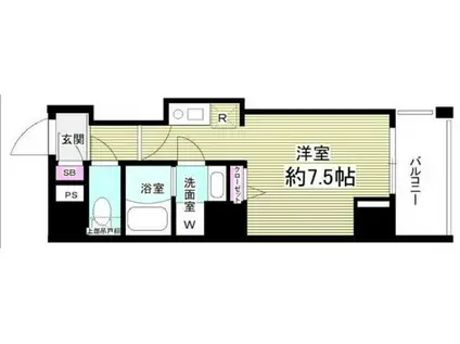 GLANZ門前仲町(ワンルーム/6階)の間取り写真