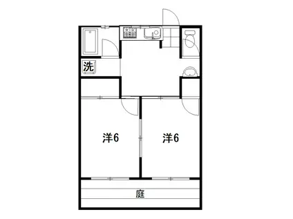出水コーポ (2DK/2階)の間取り写真