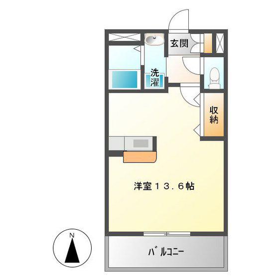 栄町パレス(1K/3階)の間取り写真