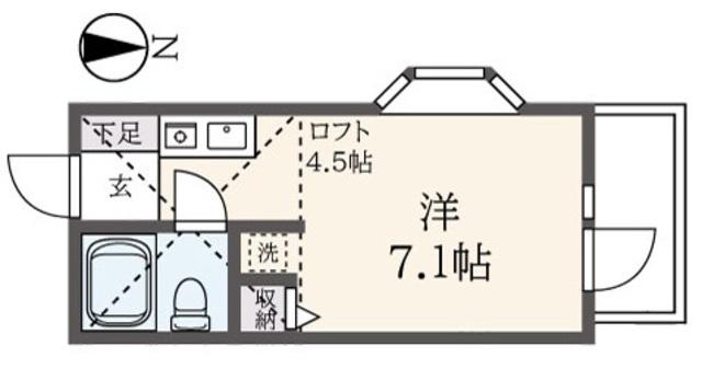 アーバン生田(ワンルーム/2階)の間取り写真