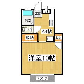 ハッピータウン8(1K/1階)の間取り写真