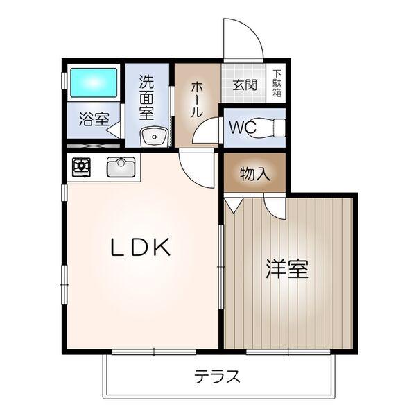 ファインタイム枇杷(1LDK/1階)の間取り写真