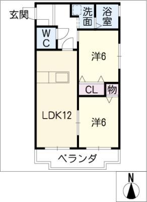 光陽ビル(2LDK/2階)の間取り写真
