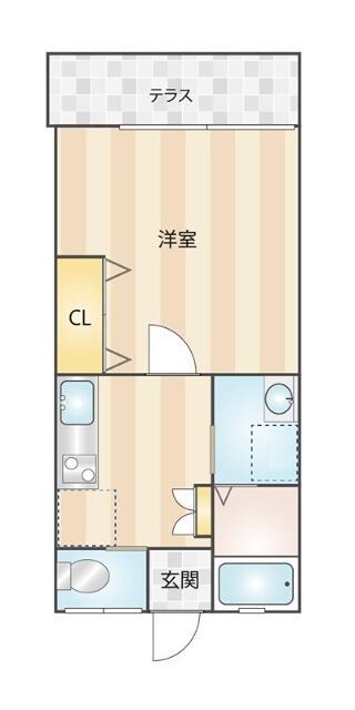 ハイムM(1K/1階)の間取り写真