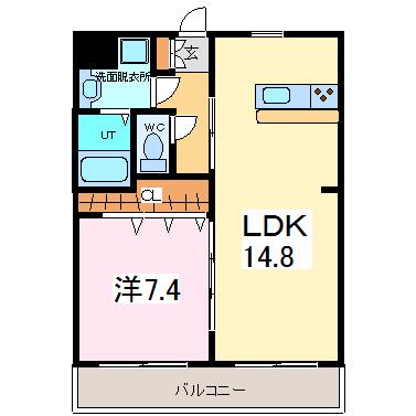 ソシエ フラッツ(1LDK/1階)の間取り写真