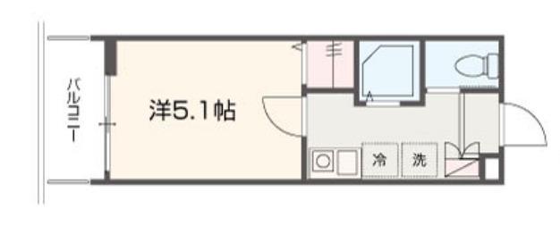 MELLAS武蔵浦和(1K/1階)の間取り写真