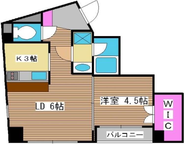 都営三田線 板橋本町駅 徒歩3分 5階建 築32年(1LDK/5階)の間取り写真