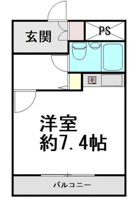 ライオンズマンション大宮第2(ワンルーム/3階)の間取り写真