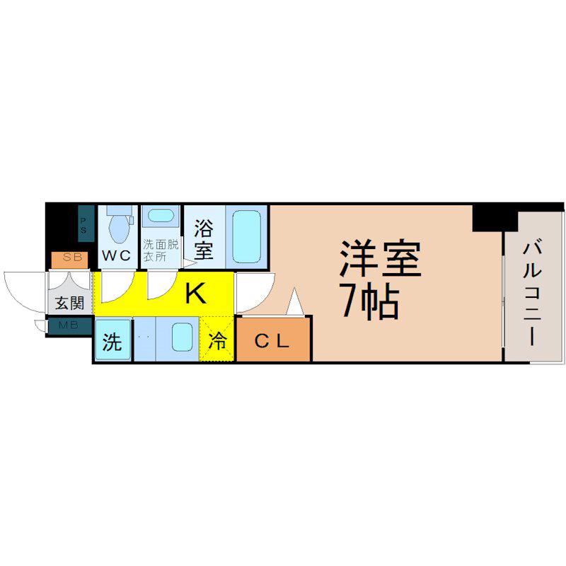 エステムコート名古屋グロース(1K/3階)の間取り写真