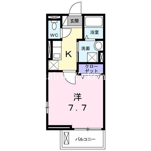 エラーブル港南(1K/2階)の間取り写真