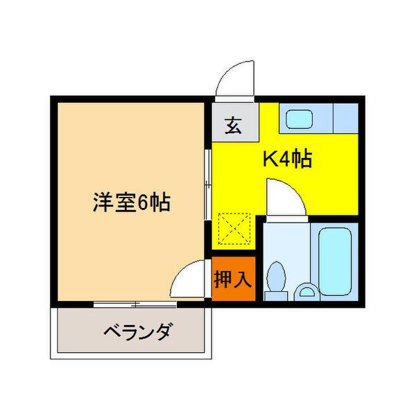 コーポ ジュノー(1K/1階)の間取り写真