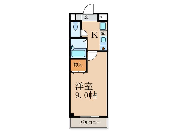Tマンション(1K/2階)の間取り写真