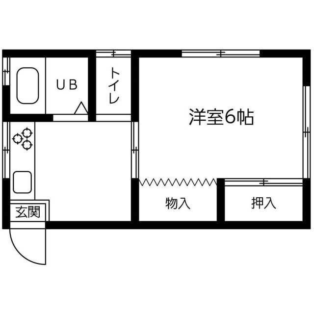 大山ハイツ(1K/1階)の間取り写真
