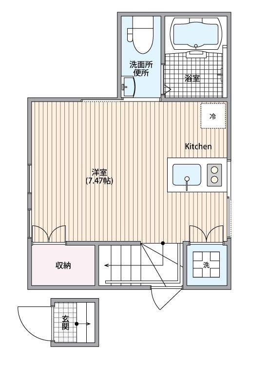 COFFRET千住大橋(ワンルーム/2階)の間取り写真