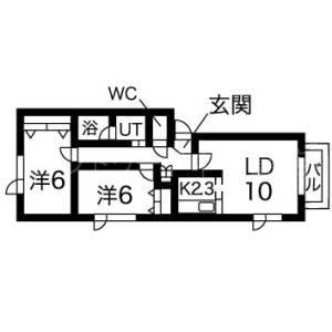コスモティガー(2LDK/2階)の間取り写真