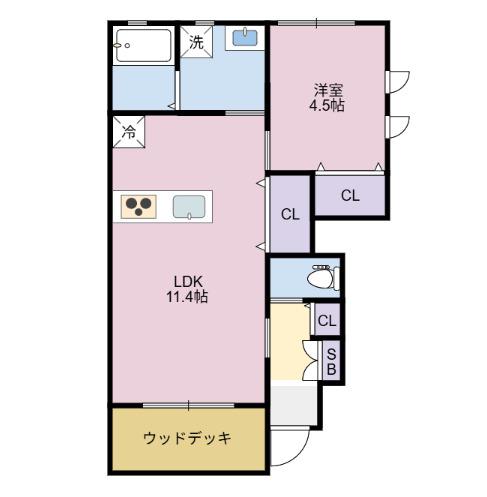 グラン オリヴィエ(1LDK/1階)の間取り写真