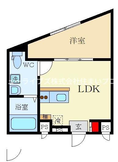 フラワーガーデンネヤガワ(1LDK/2階)の間取り写真