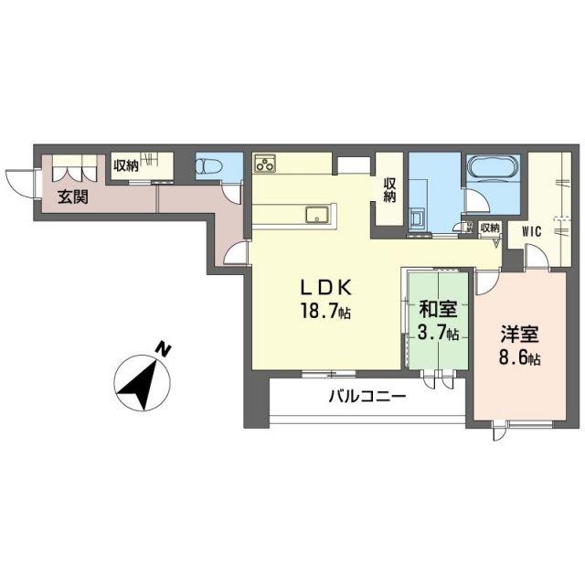 エルシエル(2LDK/2階)の間取り写真