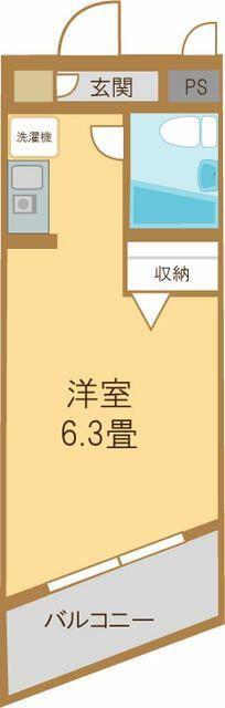 クレイン阿部(ワンルーム/4階)の間取り写真