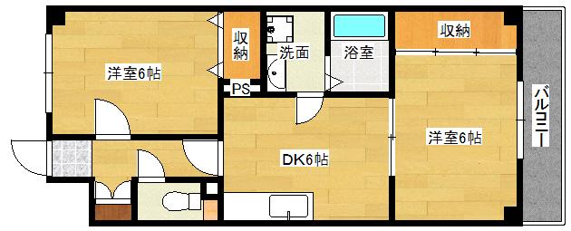 やまひろビル(2DK/2階)の間取り写真