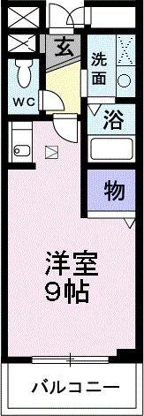 アンソレイエ(ワンルーム/1階)の間取り写真
