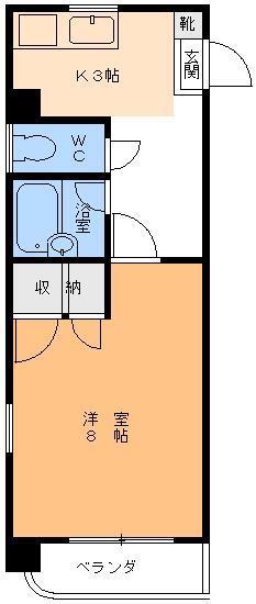 平和コーポ(1K/4階)の間取り写真