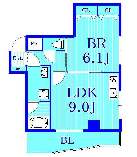 アルトベルク横浜(1LDK/2階)の間取り写真