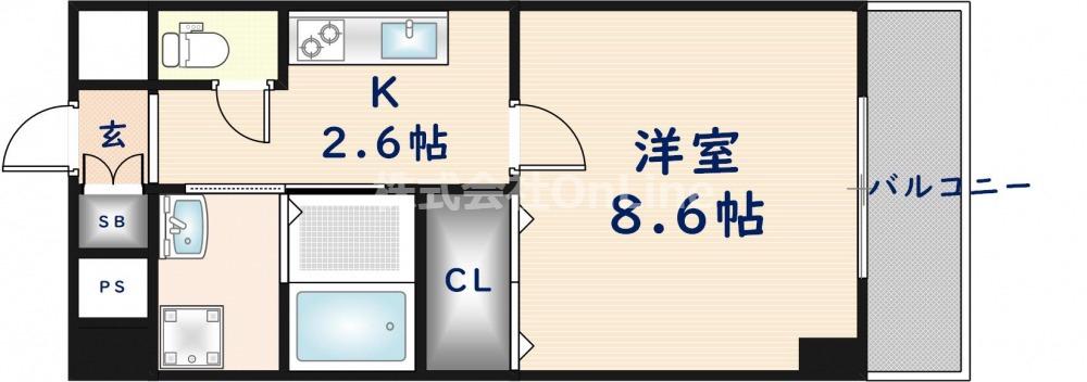 メゾンドカンパニュル(1K/1階)の間取り写真