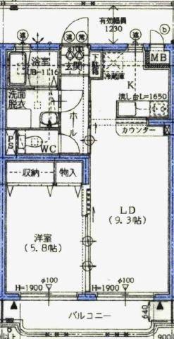 スープリーム(1LDK/2階)の間取り写真