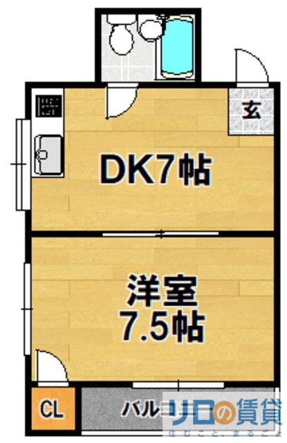 ビスタ瑞光北(1DK/3階)の間取り写真