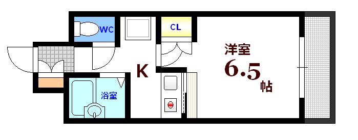 エステートベネフィット5フルタ(1K/3階)の間取り写真