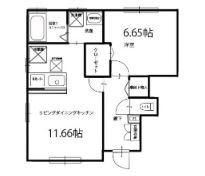 SQUARE VILLA 白楽町(1LDK/1階)の間取り写真