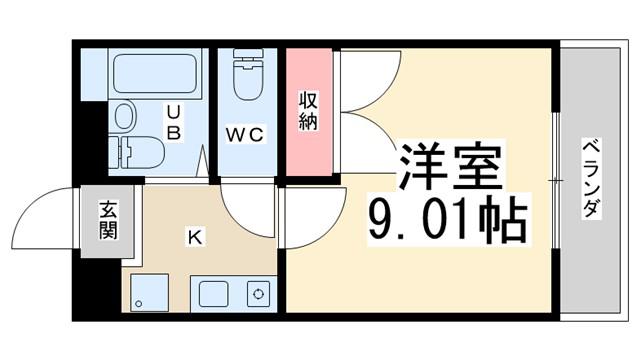 南花屋敷エイティーンハウス(1K/1階)の間取り写真