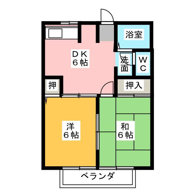 メゾン伍番館(2DK/2階)の間取り写真